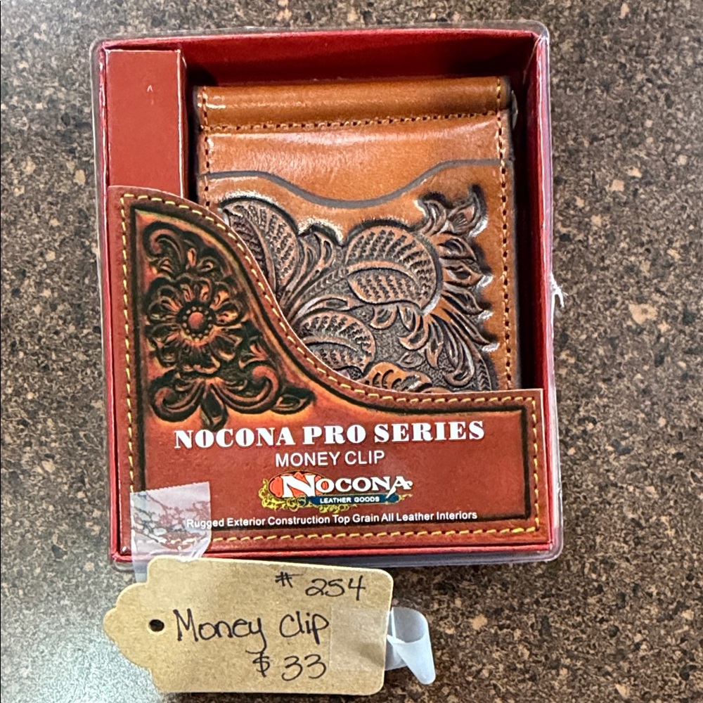 Nocona Pro Series Tan and Brown Money Clip